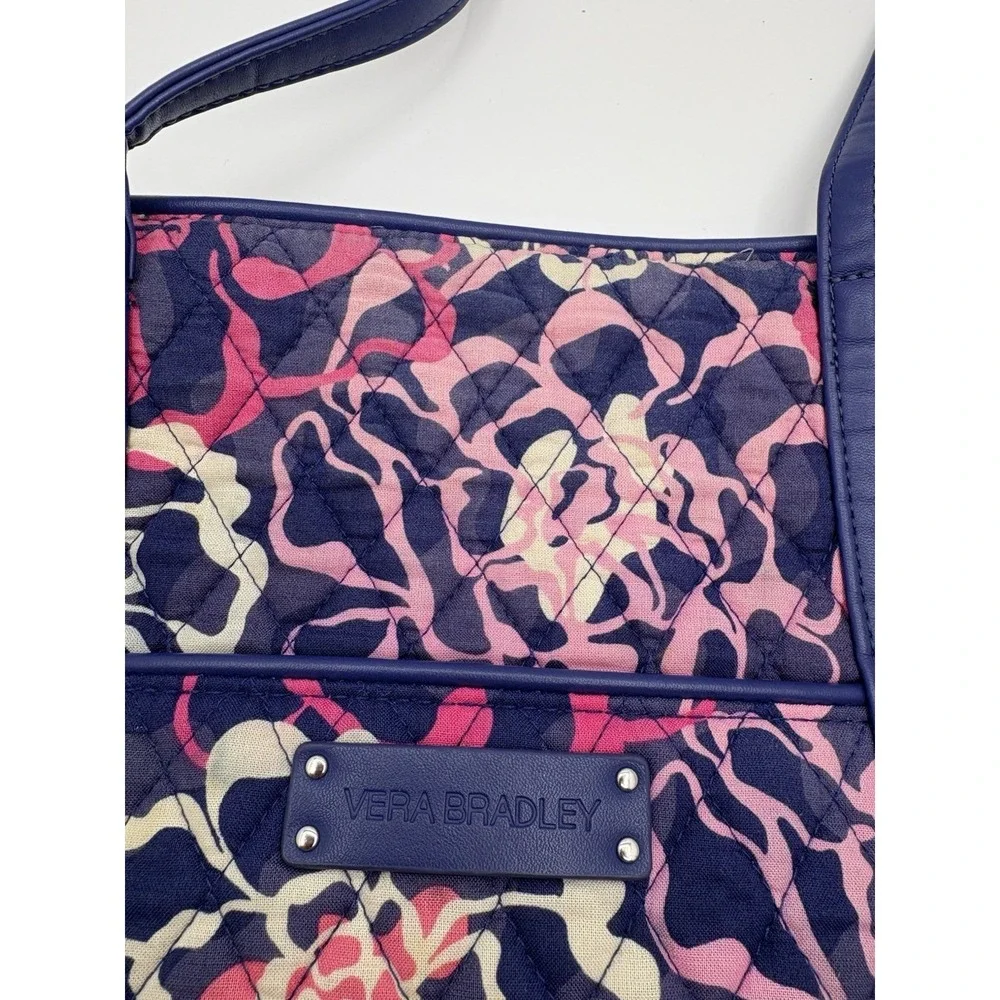 Vera Bradley Pink Purple Large Purse Tote Bag Some Fading And Wear